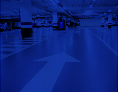 Piso industrial com sinalização