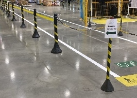 Área industrial com piso protegido